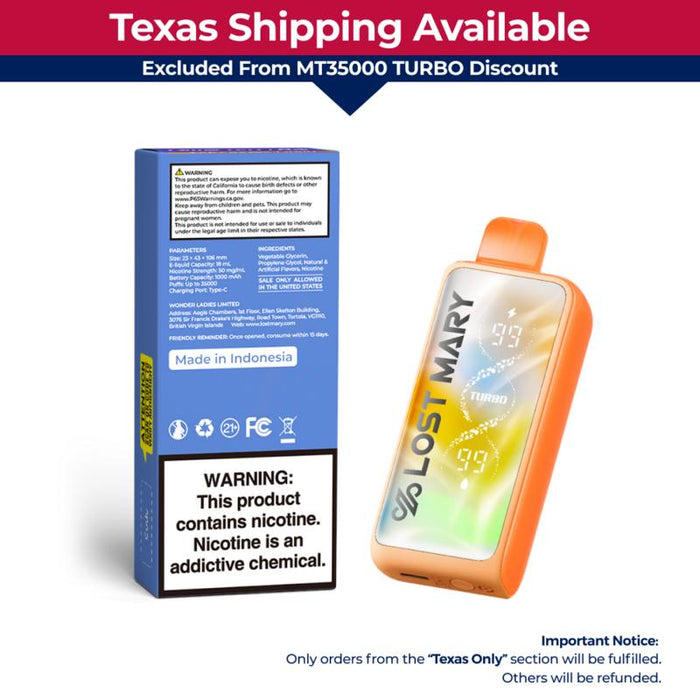 【⭐️Texas Only • Available Now】LOST MARY MT35000 Turbo Disposable