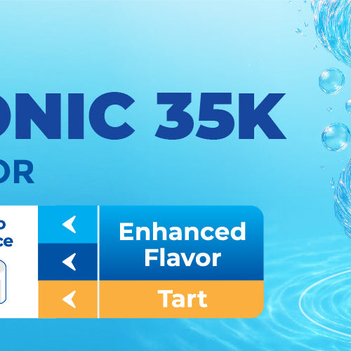 A promotional banner for the Lost Mary Ultrasonic 35K vape, highlighting its next-level flavor and up to 35,000 puffs