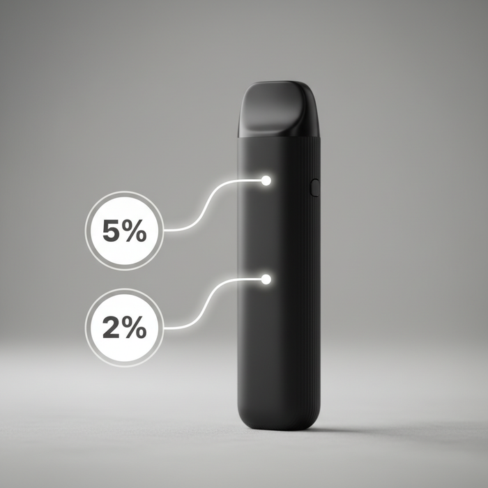 Comparing 5% and 2% Nicotine in High Puff Count Disposables