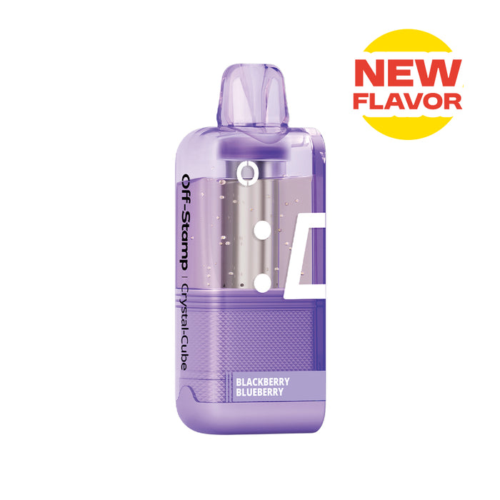 Off-Stamp X-Cube Crystal Cube disposable vape: Blackberry Blueberry new flavor.