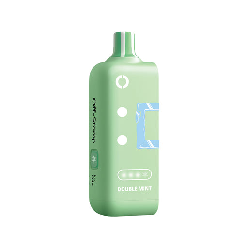 Light green Off Stamp X-Cube Ice Cube disposable vape, Double Mint.