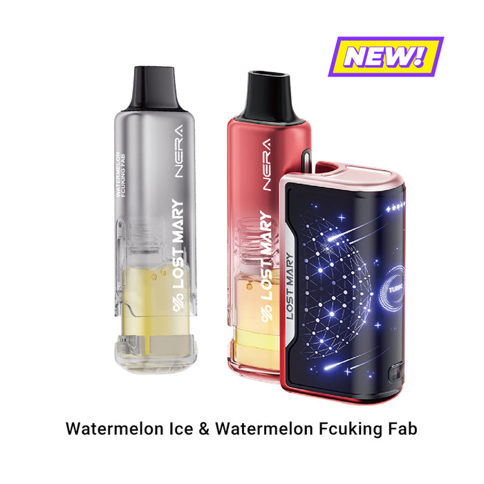 LOST MARY NERA FULLVIEW 70K kit: Watermelon Ice & Fcuking Fab flavors. NEW!
