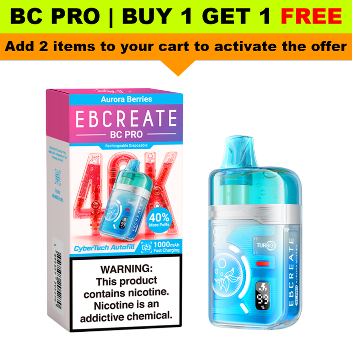 【⚡️BOGO Deal⚡️】EBCREATE BC PRO 40K Puff Disposable Device