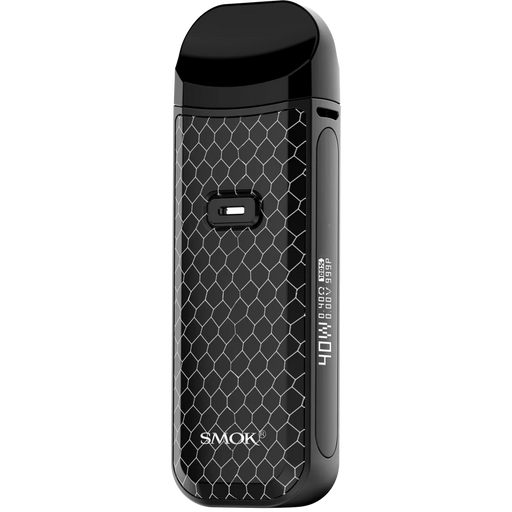 SMOK Nord 2 vape in black with honeycomb pattern, "SMOK" logo, and OLED screen displaying 40W.