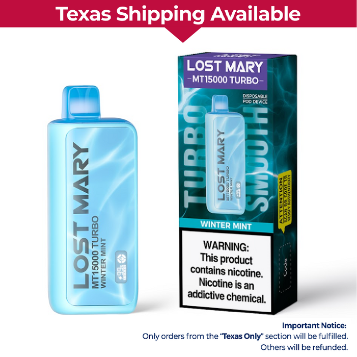【⭐️Texas Only • Available Now】LOST MARY MT15000 Turbo Disposable