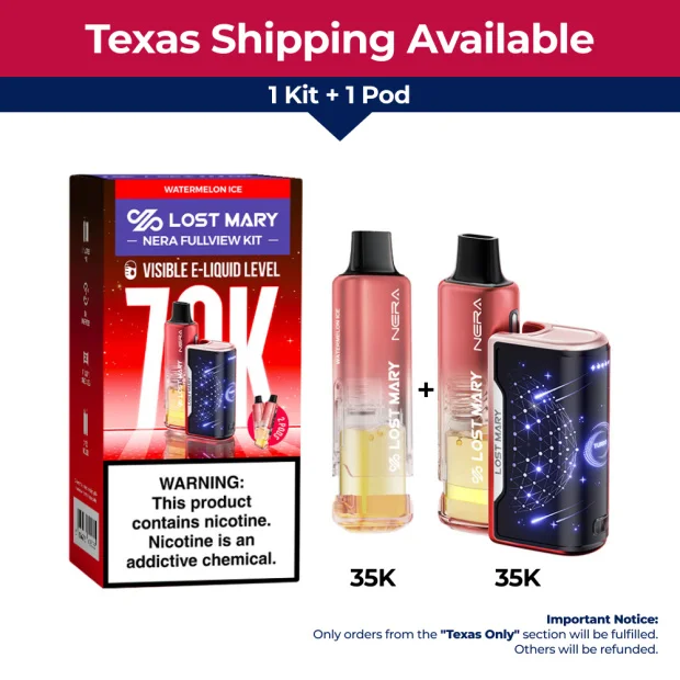 【⭐Texas Only⭐】LOST MARY NERA FULLVIEW 70K - 1 Kit+1 Pod