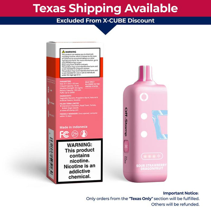 【⭐️Texas Only • Available Now】Off Stamp X-Cube Ice Cube